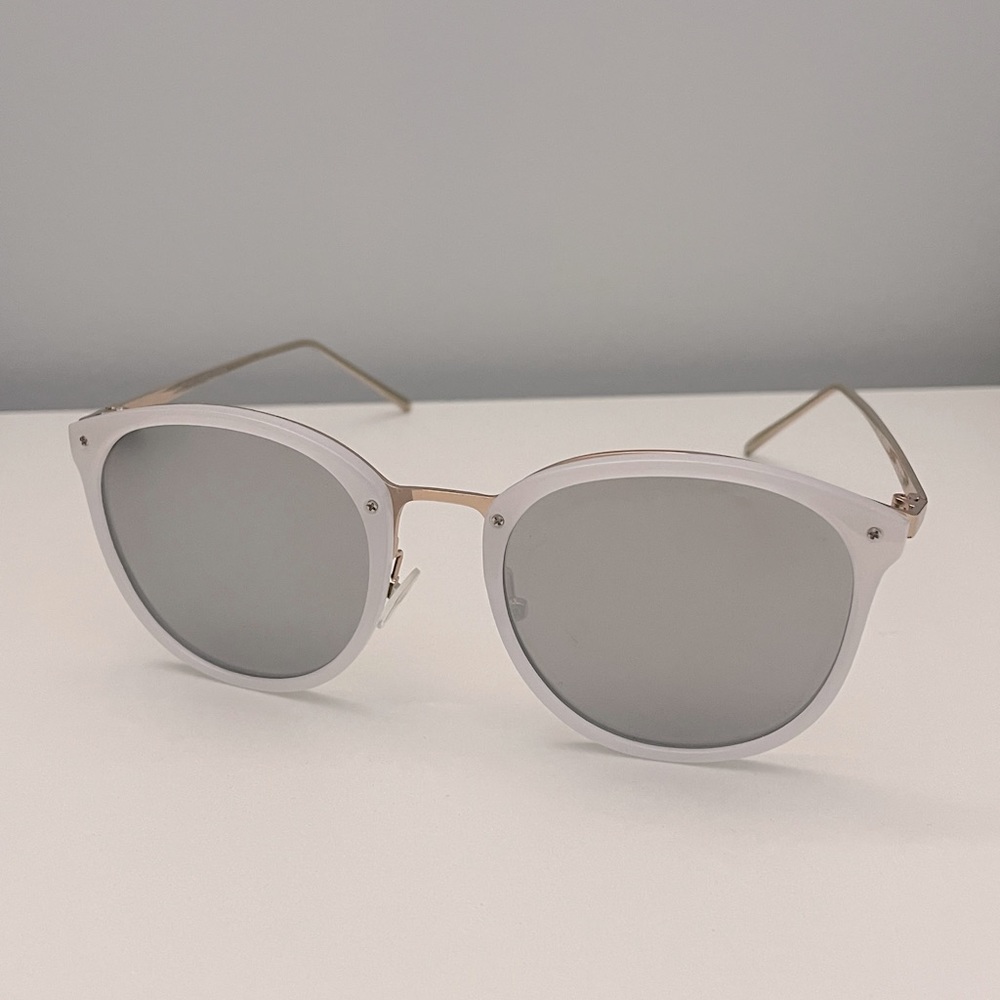 White Sunglasses with Metal Frame